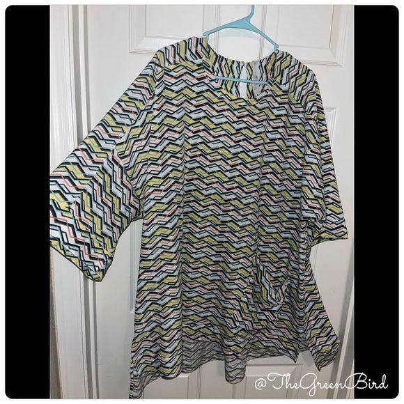 Melissa McCarthy Seven7 Tops - Melissa McCarthy Seven7 Geometric Tunic Sz 1X